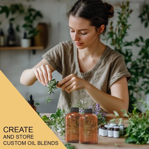 TIDY NICHES Plastic Bottles Includes Lids - For Essential Oils, Shampoo, Soap, Sanitizers and Liquid Storage - Includes Funnel, Labels, Pipettes and Microfiber Cloth - 23.66 fl oz / 700 ml, 2 pack