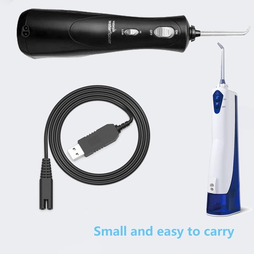 Cordless Water Flosser Charger Cable Replacement for Waterpik Water Flosser WP360 WP360W WP360C WP400 WP440 WP440C WP462 WP462W WP450 WP468 WF13 WP100 Series 3V USB Portable Charging Cable 5FT Black 1