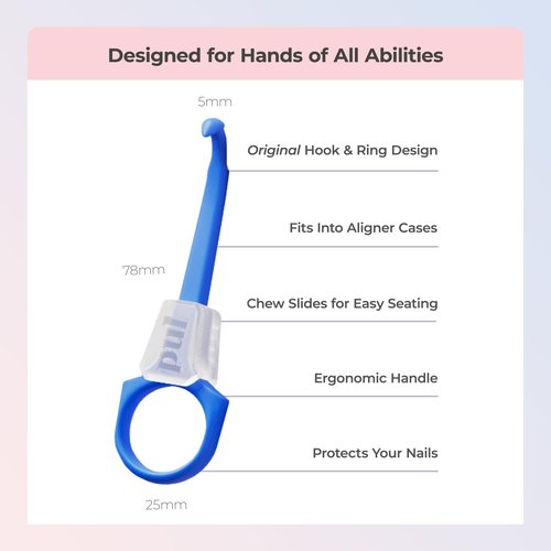 PUL Pack of 4 Reusable 2-in-1 Aligner Seating Chewie & Removal Tool — Compatible with Invisalign, Removable Braces, Retainers & Trays – Easy-to-Use Remover & Chew, Dental & Oral Hygiene Care – Black