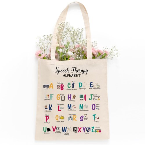 Speech Therapist Gift, Speech Therapy Tote Bag, Speech Language Pathologist Gifts, Speech Therapist Gift for Women, Speech Therapist Appreciation Thank You Gifts(SLP Tote bag)