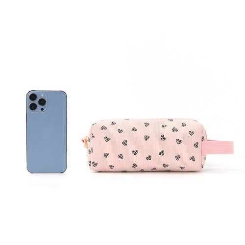 Apxouans Makeup Bag for Women Fashion Heart Shape Cosmetic Bag for Travel Toiletry Bag for Teen Girls Preppy Teacher Gifts Trendy Stuff Pink