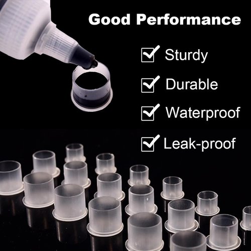 Tattoo Ink Caps with Base - Gakonp 500pcs Mixed Sizes Tattoo Ink Cups #11 Small #14 Medium #17 Large Disposable Ink Caps Plastic Pigment Cups Tattoo Supplies