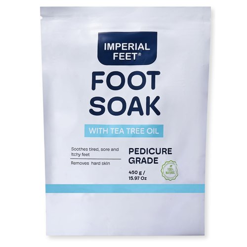 Epsom Salt Foot Soak w Tea Tree for Foot Bath (PEDICURE GRADE) - Toenail Repair, and Fungus Athletes Foot, Softens Calluses, Tired Feet, Nail Discoloration Foot Soak Salts, Smelly Foot Therapy16oz