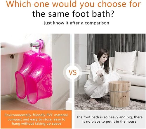 Luxmars Massage Foot Bath Shoes, Foot Soaking Bath Basin, Portable Hook-Type Foot Soaking Tub, Movable Pedicure Foot Tub for Thermal Massage to Promote Blood Circulation