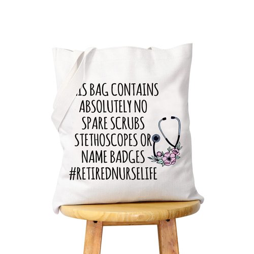 WCGXKO Nurse Retirement Gift Funny Tote Bag for Retired Nurse Gift Coworker Retirement Gift (RETIRED NURSE2)