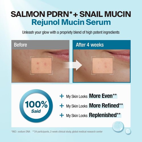 GANGNAM GLOW Rejunol Mucin PDRN Serum 3.3floz - 97% Snail Mucin I Panthenol I Niacinamide I Korean Skin Care I Face Exfoliator I Face Moisturizer | Salmon DNA