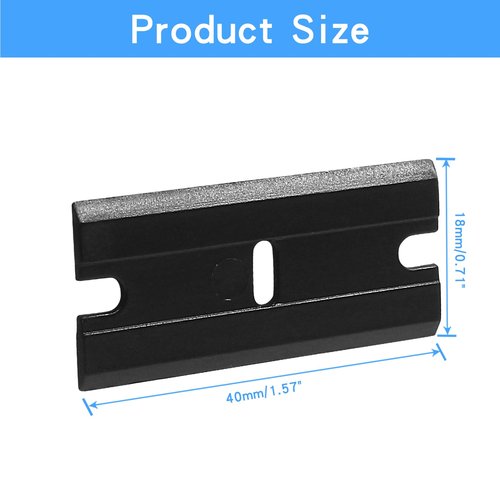 PHITUODA 200pcs Plastic Razor Blades, Double Edged Plastic Blades, Safety Glass Scraper Blades for Cleaning Glass Removing Adhesive Residue(Black)