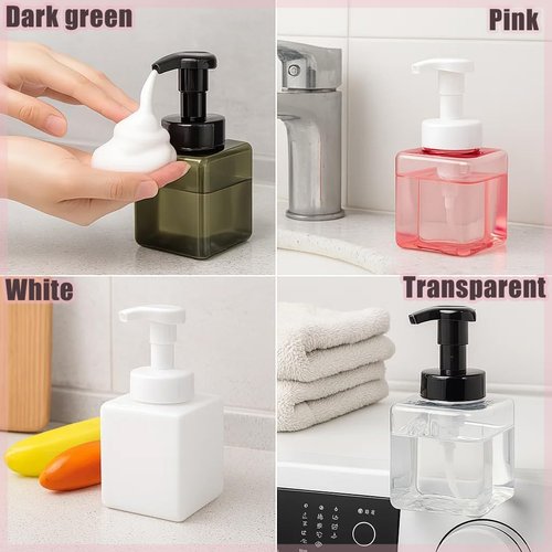 12 Piece 250ml Foam Soap Dispenser, Travel Foam Dispenser. Refillable Plastic Pump Hand Soap Bottle, Travel Essentials, Clear Container for Bathroom Vanity