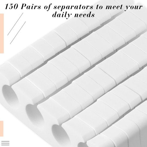 Potchen 300 Pcs Toe Separators for Nail Polish Bulk Toe Separator Pedicure Correct Foot for Men Women Nail Polish Comfy Soft Pedicure Supplies(White)