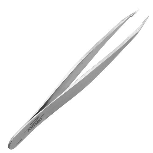 GöSol Tweezers - Professional Pointed Tweezers for Women and Men, 420 Stainless Steel Precision Tweezers for Women Facial Hair Removal, Expert Ingrown Hair Plucker, 0 Gap, Painless Hair Extraction