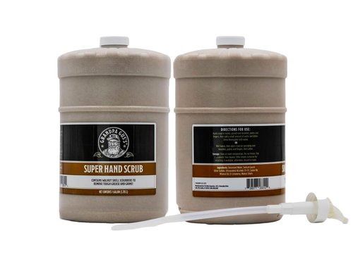 Grandpa Gus's Super Hand Scrub, Walnut Shell Scrubbers, Natural Handsoap, Degreaser for Automotive Mechanics & Constructors, 1 Gallon