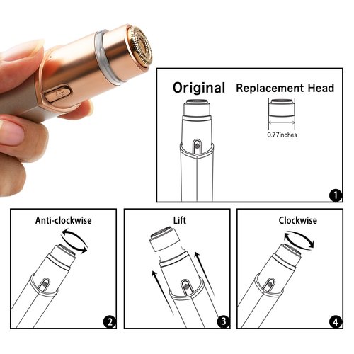 Generation 3 Replacement Heads for Finishing Touch Flawless Facial Hair Remover, Double Precision Replacement Blades Heads Compatible with New Flawless Gen 3, 6 pack