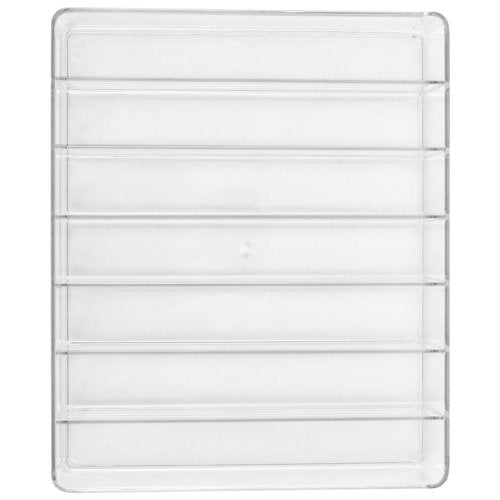 SINJEUN 4 Pack Acrylic Palette Organiser, 7 Sections Divided Makeup Palette Organiser for Eyeshadow, Contour Blush, Lipstick, Make Up Storage(Transparent, 7.5" x 6.3" x 1.8")