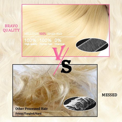 613 Bundles Blonde Bundles Human Hair 16 Inch 613 Body Wave bundles 100% Unprocessed 12A Grade Brazilian Virgin Hair Bundles 1 Bundle Human Hair 613 Blonde Bundle Hair Extensions for Women