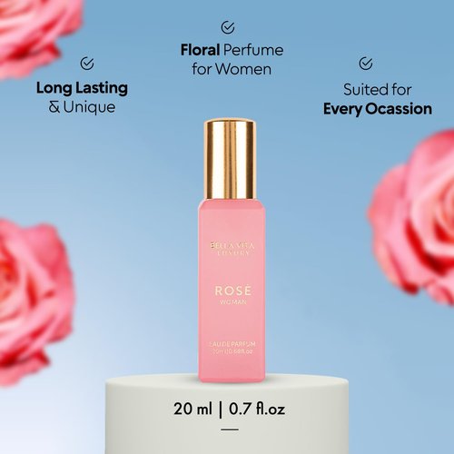 BellaVita Luxury ROSE Eau De Parfum for Women Combo | Sweet Floral & Oriental Womens Perfume with Amber Vanilla, Black Currant, Rose & Jasmine | Long-Lasting Rose Perfume Oil