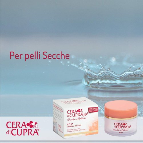 Cera di Cupra Plus"Rosa per Pelli Secche" Cream for Dry Skin, Anti-age Formula - 3.4 Fluid Ounces (100ml) Jar [ Italian Import ]