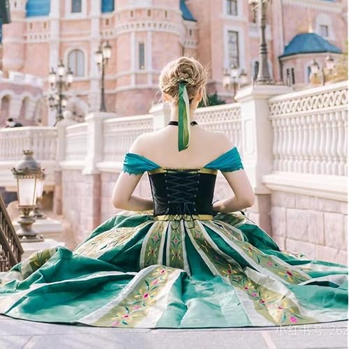 DDazzling Princess Rhinestone Gold Hair Comb with Satin Ribbons Halloween Birthday Accessories for Women Girls, 3 Colors (Green Gold)