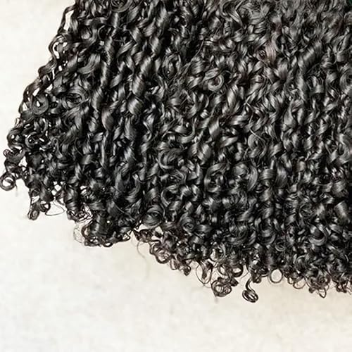16A Double Weft Pixie Curly Human Hair Bundles 14 16 18 Inch 3 Bundles Burmese Curly Bundles Human Hair 3C4A 100% Unprocessed Brazilian Raw Virgin Hair Extensions Quick Weave Extensions Natural Color