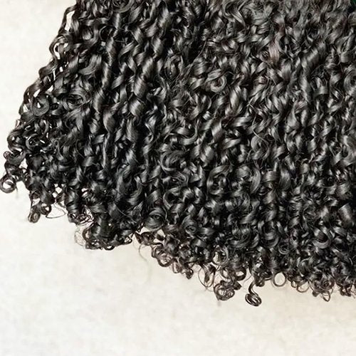 16A Double Weft Pixie Bouncy Curly Human Hair Bundles 18 Inch 1 Bundle Burmese Curly Human Hair Bundles 3C4A 100% Unprocessed Brazilian Raw Virgin Hair Extensions Quick Weave Extensions Natural Color