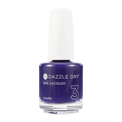 Dazzle Dry Nail Lacquer (Step 3) - Flair - An opaque dark purple indigo. Full coverage cream. (0.5 fl oz)