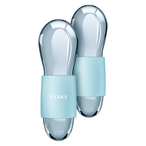 GESKE SmartAppGuided™ Cool & Warm Duo Eye Massager | 7 in 1 | Time-saving Dual Massager | For Eyes & Face | Battery-free Cooling & Warming | Firms, Relaxes & De-Puffs Skin