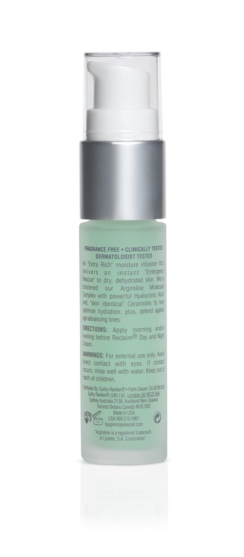 RECLAIM Hydrating Complex Emergency Rescue Serum with Ceramide, 5% Argireline, Antioxidants, and Melon Extract, 0.51 oz, by Principal Secret