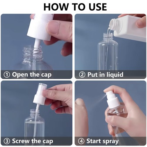 DTDNZKN 4 Pack 4 Oz (120ml) Small Spray Bottles - Fine Mist, Refillable, Reusable