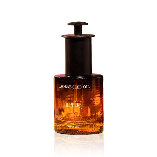 HEPBURN Baobab Seed Oil – 30ml | 100% Cold-Pressed, Natural Moisturizer & Nourishing Carrier Oil for Face, Body & Hair | Anti-Aging, Repairing, Soothing | Dropper Glass Bottle