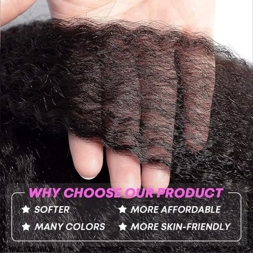 Kinky Straight Wig 13x6 Lace Front Wigs Human Hair 32 Inch Yaki Straight Human Hair Wig 200% Density Lace Front Human Hair Wigs for Black Women