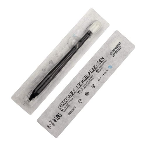 10pcs Disposable Microblading Pen 18U Nano Blades 0.16mm with Microblading Pen 18U 0.16mm Blades disposable blister package (10pcs-U18-Nano 0.16mm)