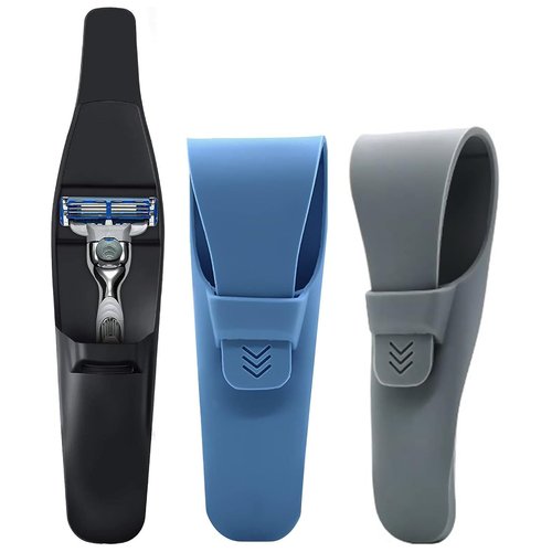 LinMei 3PCS Silicone Razor Travel Case Compatible with Gillette, Parker, Merkur Razor