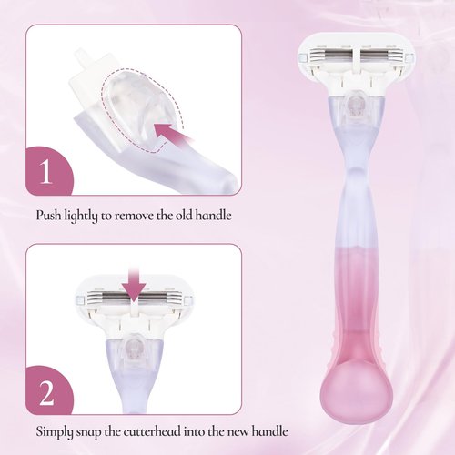 WANYISHUN 2 Pack Replacement Razor Handle Compatible with Venus only (2 Pink)
