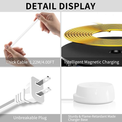 Mdforme Toothbrush Charger for Oral B iO Series 7 8 9 10 Electric Toothbrush, Replacement Magnetic IO Charger for 3768 Model, Compatible with iO7 iO8 iO9 iO10, 100-240V, Portable for Travel (White)