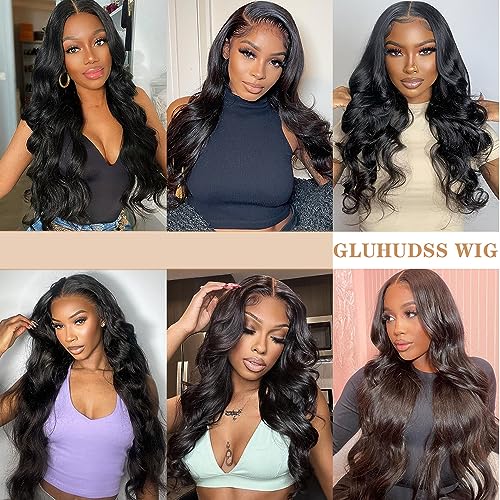 28 Inch Glueless Wigs Human Hair pre plucked Pre Cut Wear and Go Wig 180 Density 5x5 Hd Lace Closure Wigs Human Hair Body Wave Hd Lace Front Wigs for Women Frontal Wigs
