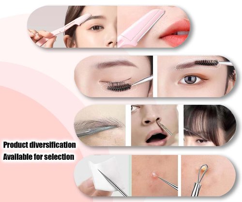 Muzioiernsu Tweezers Kit Tweezer for Women Facial Hair Removal Tweezers Professional Tweezers Set Eyebrow Tweezer, [9+1 PCS] Professional Stainless Steel Eyebrow for Women &Men,Black Beauty Sets