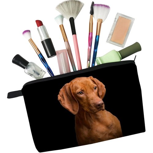 Livel lhood Vizsla Dog Makeup Vizsla Dog Black Organizer Bag Zipper Pouch Vizsla Puppy Cosmetic Bag Birthday Present for Dog Lovers Dog Mom Women