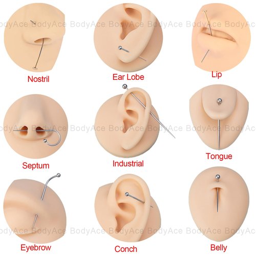BodyAce 14G 16G 18G 20G Piercing Taper, Stainless Steel Threadless Insertion Pin Screw On Assistant Tool, Curved Body Piercing Stretching Kit for Ear/Nose/Navel/Lip/Eyebrow [16G(1.2mm) Mix]