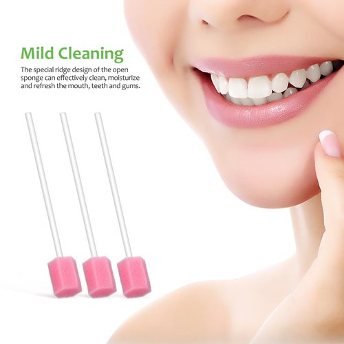 250 Pcs Disposable Oral Swabs - Medical-Grade Sponge Mouth Swabs for Teeth, Gum, and Oral Care, Ideal for Elderly, Adults, Kids, and Pets, 5.11 Inch Pink Swabsticks