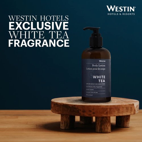 Westin White Tea Aloe Body Lotion | Hotel Spa Cream | Daily Hydration | Hand Lotion Pump | 8 oz Signature Scent Skin Moisturizer (Pack of 2)