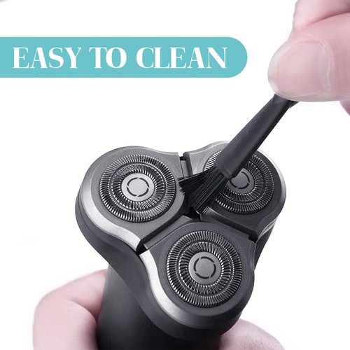 Quacc 10 PCS Mens Electric Shaver Cleaning Brush Black Double Sided Razor Brush for Cleaning Trimmer Hair Clipper Keyboard