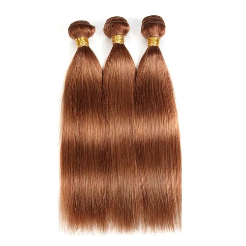 Hydtxc Human Hair Bundles 12 14 16 Inch Dark Brown Color 30 Straight Bundles Human Hair 12A Raw Unprocessed Brazilian Virgin Quick Weave Hair for Black Women