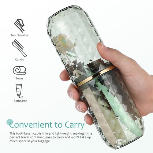 Didiseaon Travel Toothbrush Case Portable Tooth Brush Cup Toothbrush Holder with Cover for Traveling/Camping/School/Home or Daily Uses