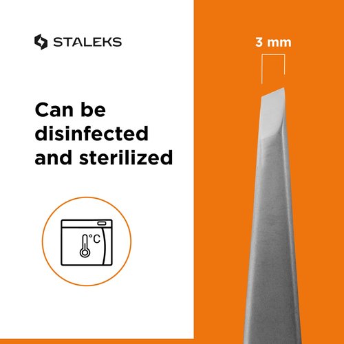 STALEKS PRO Expert 62 Type 4 Professional Eyebrow Tweezers – Narrow Beveled Stainless Steel for Fine Brows & Small Hands