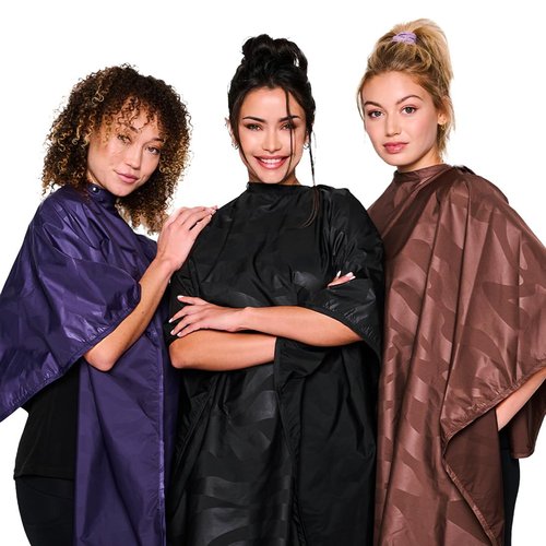 Betty Dain Bleach-proof All Purpose Styling Cape, Material Defends Against Bleach Stains, Color Proof, Chemical Proof, Waterproof, Lightweight Embossed Nylon, Black