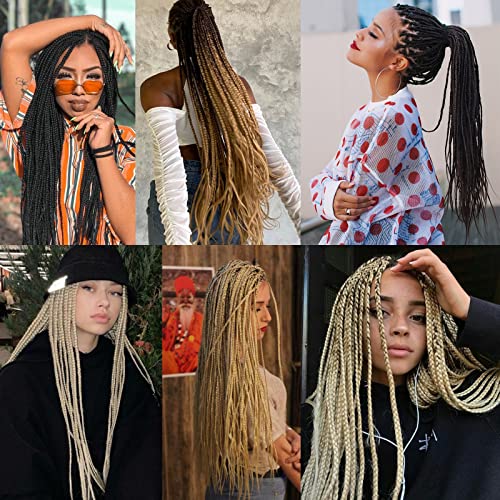 Unionbeauty Pre Streched Braiding Hair 30 Inch 8 Packs Ombre Brown Blonde Long Brading Hair Soft Yaki Texture Easy Braid Hair for Braids Hot Water Setting Synthetic Crochet Hair Extensions (1B27613#)