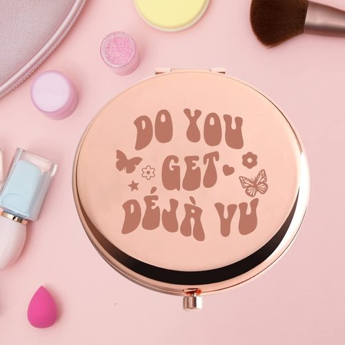 KEYCHIN Music Album Pocket Mirror Singer Fans Gifts Do You Get Deja Vu Music Song Lyrics Compact Makeup Mirror for Women Girls Teenagers (Deja Vu -RG)