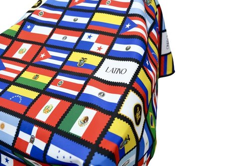 Barber Cape Professional Latino Flags Hair Cutting Cape Capa De Barbero Latino Waterproof Barber Salon Cape, Hair Resistant Barber Cape for Men, Adjustable Neck Closure, Fits All
