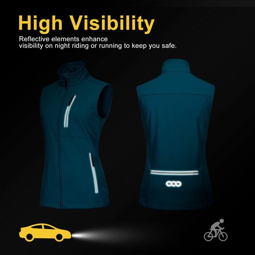 33,000ft Women's Lightweight Running Vest Outerwear with Pockets, Windproof Sleeveless Jacket for Golf Hiking Travel