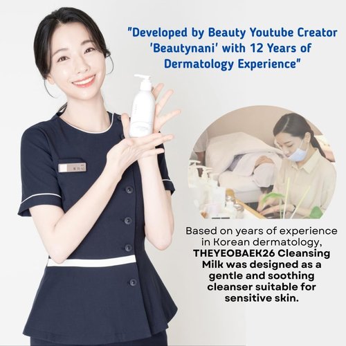 THEYEOBAEK26 Korean Cleansing Milk for Face – Gentle Facial Cleanser for Dry & Sensitive Skin, Hydrating Makeup Remover, 6.76 Fl Oz (200ml)