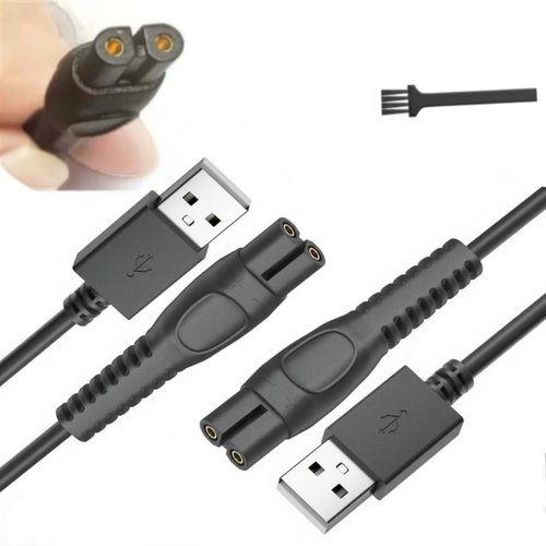for Philips Norelco One Blade QP2724 QP2834 QP1924 5V USB Charger Cord,Replacement for OneBlade 360 MG9520 BT3238 MG7950 MG5910 X5005 X5006 | Fast Charging | Durable Tangle-Free Design - Black, 2-Pack